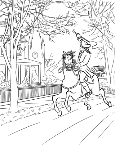 Paul Revere'S Ride Coloring Page